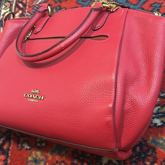 COACH Elise Satchel in Pebbled Red Leather - Picture 8 of 8